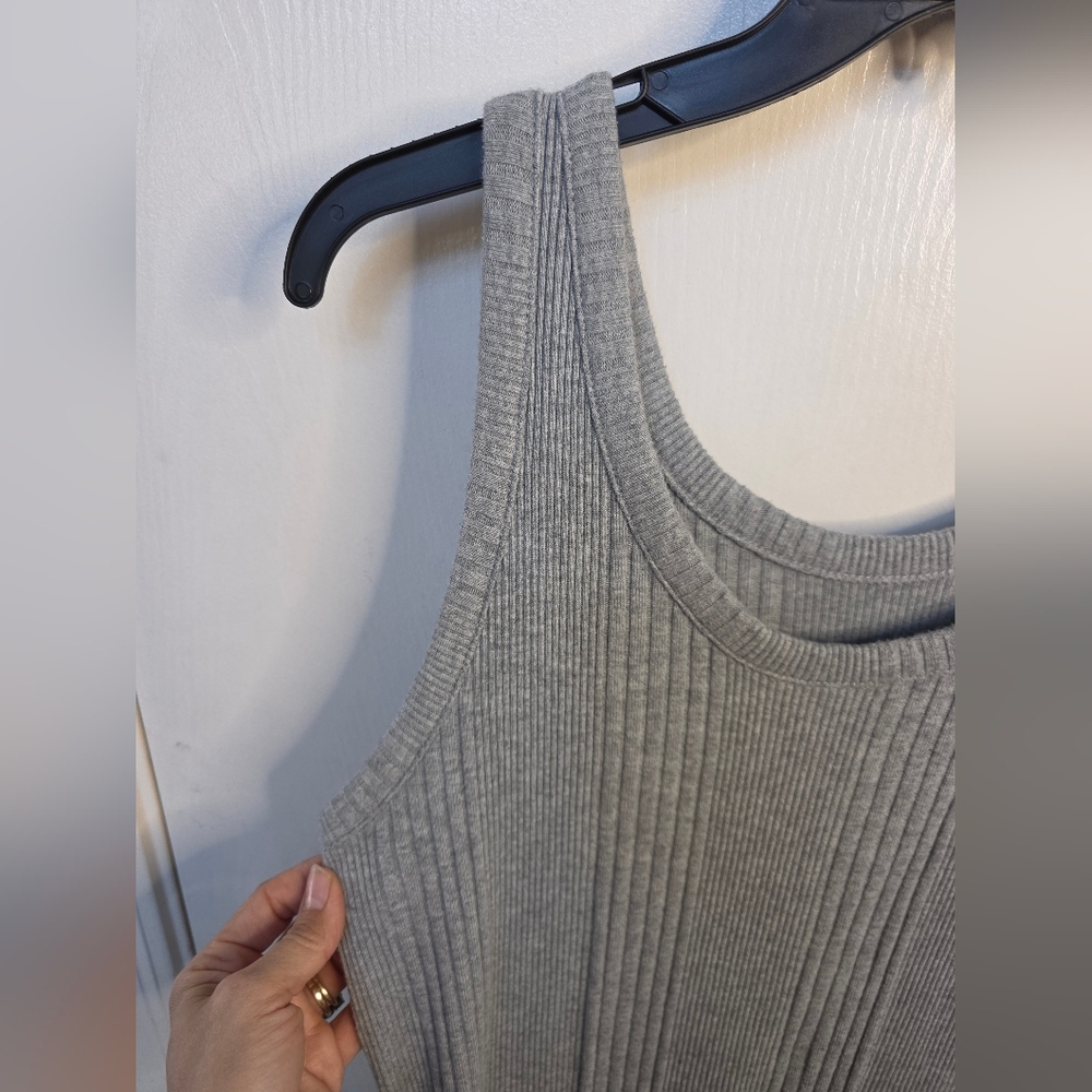 *3 FOR $12* A New Day Heather Gray Ribbed Midi Tank Dress - Picture 7 of 10